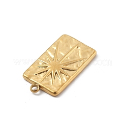304ステンレススチールラインストーンペンダント  18KGP本金メッキ  太陽  25x13.5x2.5mm  穴：1.8mm&nbsp;STAS-D300-01G-04