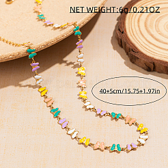 Stainless Steel Enamel Colorful Butterlfy Link Chain Necklaces for Women&nbsp;KS8848