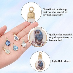 40Pcs 8 Styles Printed Alloy Enamel Pendants&nbsp;ENAM-CJ0004-84