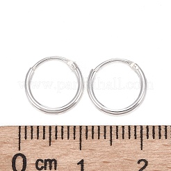 925純銀フープピアスパーツ  リング  銀  10x1.2mm  ピン：0.7mm&nbsp;STER-E062-05A-S