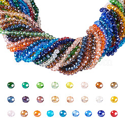 25 Strands 25 Colors Electroplate Glass Beads Strands&nbsp;EGLA-TA0001-92B