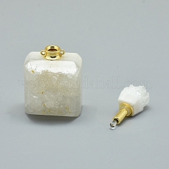 Natural Agate Openable Perfume Bottle Pendants&nbsp;G-E556-18C