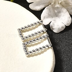 女性用304ステンレスフープピアス  長方形  ステンレス鋼色  18.5x2.5x11.5mm&nbsp;EJEW-M068-08A-P