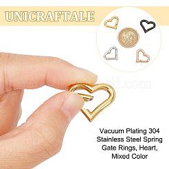 4Pcs 4 Colors PVD Vacuum Plating 304 Stainless Steel Spring Gate Rings&nbsp;STAS-UN0042-17