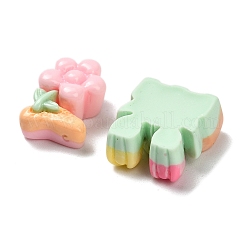 オペーク樹脂カボション  混合図形  ミックスカラー  10~14x12~15x6~8mm&nbsp;RESI-I068-08
