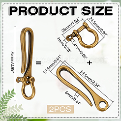 2Pcs Alloy Shackle Clasps with S Hook Clasps&nbsp;FIND-WR0012-20AB