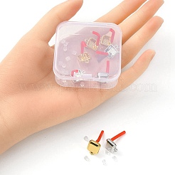 8Pcs 2 Color Rack Plating Alloy Square Stud Earring Findings&nbsp;FIND-YW0003-80
