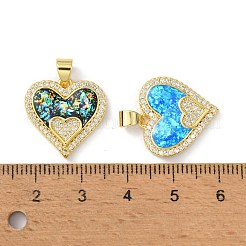 Brass Micro Pave Cubic Zirconia Pendants&nbsp;KK-A197-26G