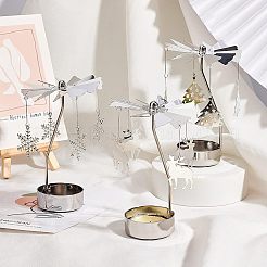 鉄回転ティーライトキャンドルホルダー  キャンドル愛好家のために  ロマンチックな結婚式  クリスマスパーティー  プラチナ  3boxes /セット&nbsp;AJEW-FG0001-20P