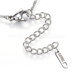 Tarnish Resistant 304 Stainless Steel Pendant Necklaces&nbsp;NJEW-N0071-18P