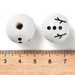 Printed Wood European Beads&nbsp;WOOD-Z002-02A