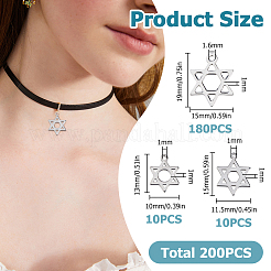 200Pcs 3 Styles 201 Stainless Steel Pendants&nbsp;STAS-HS0001-48