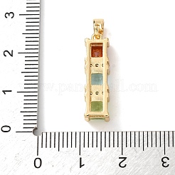 Brass Micro Pave Cubic Zirconia Pendants&nbsp;KK-A295-07G