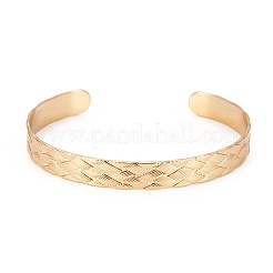 Long-Lasting Plated Brass Cuff Bangles&nbsp;BJEW-E370-05G
