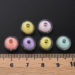 透明なアクリルビーズ  二層ビーズ  ラウンド  ミックスカラー  9.5x9mm  穴：2mm  約960個/500g&nbsp;TACR-S152-15A