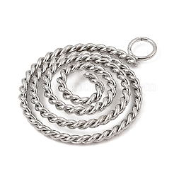 304ステンレスペンダント  渦巻き模様のチャーム  ステンレス鋼色  21.5x17x1.5mm  穴：3mm&nbsp;SA-CBADAF9-01G