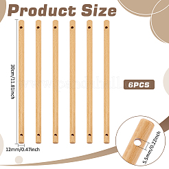 木製スティック  DIYクラフト用品  ナバホホワイト  300x12mm  穴：5.5mm&nbsp;WOOD-WH0034-101A