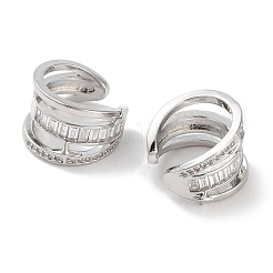 Star Brass Micro Pave Cubic Zirconia Cuff Earrings&nbsp;EJEW-E310-20P