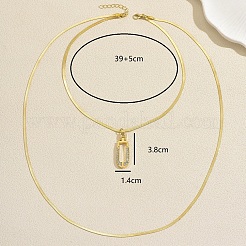 304 Stainless Steel Geometric Hollow Oval Pendant Double Layer Necklaces for Women Casual and Daily Wear&nbsp;DM5109
