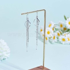 Anti-Tarnish Rhodium Plated 925 Sterling Silver Teardrop with Chain Tassel Dangle Earrings&nbsp;JE1044A