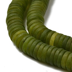 天然中国南部翡翠ビーズ連売り  艶消し  ディスクビーズ  ヒシビーズ  6.5x1.5mm  穴：0.8mm  約248~253個/連  15~15.31インチ（38.1~38.9cm）&nbsp;G-P575-B49-6x1mm