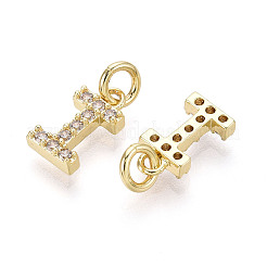 Brass Micro Pave Clear Cubic Zirconia Charms&nbsp;KK-N241-001I