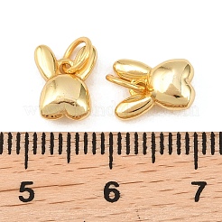 925スターリングシルバーチャーム  兎  スタンプ925個付き  ゴールドカラー  10x7.5x3.5mm  丸カン：5x0.8ミリ  3.5mm内径&nbsp;STER-I024-02G