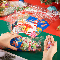 40Pcs 4 Styles  Christmas Theme OPP Self-adhesive Cookie & Snacks Package Bags&nbsp;CON-TAC0010-90A