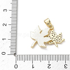 Brass Micro Pave Clear Cubic Zirconia Pendants&nbsp;KK-A299-17G