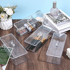 透明なプラスチック綿棒ボックス4個と蓋4個  長方形  透明  230x91~92x20~64mm&nbsp;CON-GO0001-27