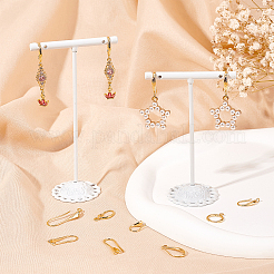 40Pcs 8 Style Rack Plating Eco-friendly Brass Hoop Earring Findings&nbsp;KK-FH0004-08