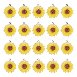 Translucent Resin Flower Pendants&nbsp;RESI-TAC0010-99