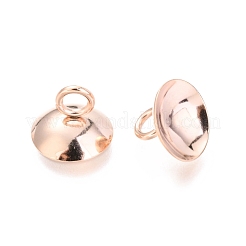 201 Stainless Steel Bead Cap Pendant Bails&nbsp;STAS-G224-24RG-05