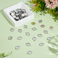 80Pcs 304 Stainless Steel Cabochon Connector Settings&nbsp;STAS-HY0001-89C