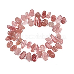 天然石ストロベリークォーツビーズ連売り  ナゲット  8.5~19x3.5~10x3.5~8mm  穴：0.8mm  約43~60個/連  15.75''（40センチメートル）&nbsp;GG-CBA3A44-A02-01
