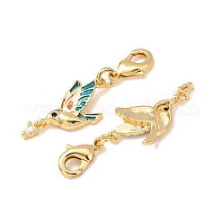 Brass Micro Pave Cubic Zirconia and Enamel Pendant Decoration&nbsp;KK-T083-01G-G