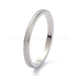 Non-Tarnish 2mm Matte Plain Dome Finger Ring for Girl Women&nbsp;RJEW-C012-01D-P