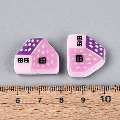 Printed Opaque Resin Beads&nbsp;RESI-N043-09B-01