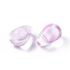 クリアガラスチャーム  ティアドロップ  アザミ  9x6x6mm  穴：0.8mm&nbsp;X-GLAA-L027-L05