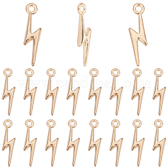 合金製稲妻ペンダント4セット  ライトゴールド  20x6x2.5mm  穴：1.6mm  40個/セット&nbsp;FIND-SC0017-54