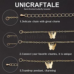 10Pcs Brass Curb Chains Bracelet Making&nbsp;AJEW-UN0001-19
