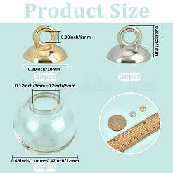 60Pcs Round Mechanized One Hole Blown Glass Globe Ball Bottles&nbsp;BLOW-PA0001-03B