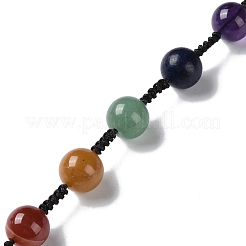 7 Chakra Round Natural Gemstone Pendant Decoration&nbsp;HJEW-H060-02