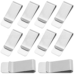 ステンレススチールマネークリップ12個  長方形  ステンレス鋼色  52.5x20x8mm&nbsp;AJEW-CP0008-90P