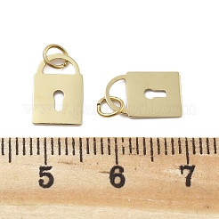 ロック 304 ステンレススチール チャーム  丸カン付き  イオンプレーティング（ip）  18KGP本金メッキ  11.5x7.5x0.5mm  穴：2.5mm&nbsp;STAS-D302-06G
