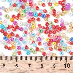 ガラスシードビーズ  混合スタイル  ラウンド  ミックスカラー  3x2mm  穴：1.2mm  約25000個/1000g&nbsp;SEED-XCP0001-04B