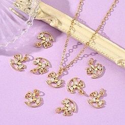 SHEGRACE Brass Pave Clear Cubic Zirconia Charms&nbsp;XGRQ4D438-658G