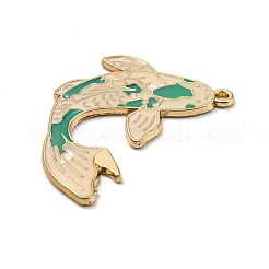 合金エナメルチャーム  ゴールドカラー  魚  29x36.5x2mm  穴：1.6mm&nbsp;ENAM-G219-02A