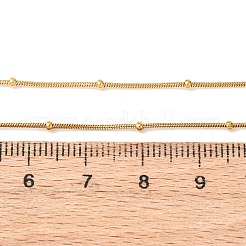 304ステンレススチール製ラウンドスネークチェーンネックレス（ロンデルビーズ付き）  ゴールドカラー  15.94インチ（40.5cm）&nbsp;NJEW-C103-01G