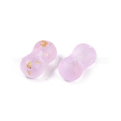グラデーションカラー透明アクリルビーズ  金色の箔付き  ピーナッツ  スミレ  5.5x11.5x6.5mm  穴：1.8mm  約：40個/ 10 G&nbsp;X1-OACR-M023-02H